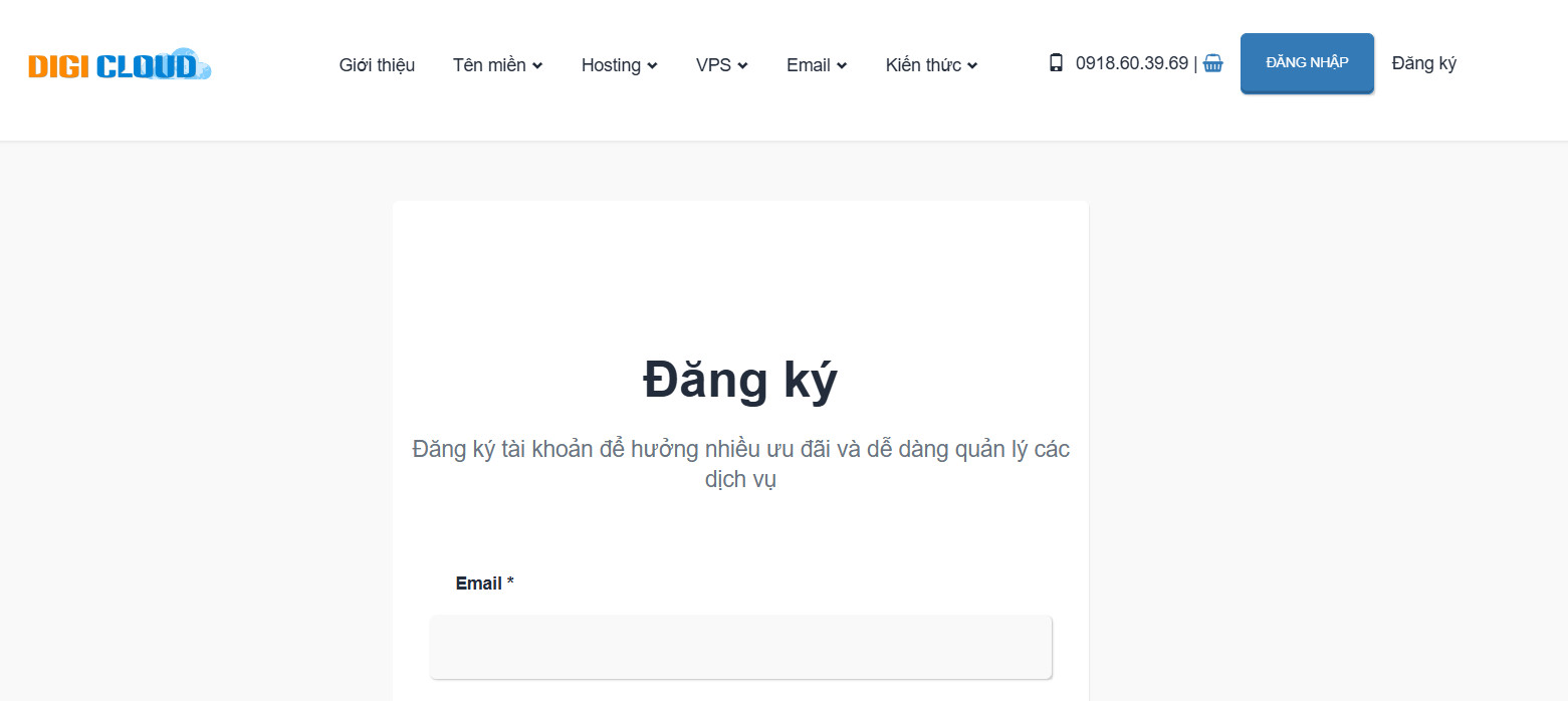 Hướng dẫn đăng ký tài khoản DigiCloud